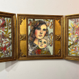 "Mon petit colibri" triptyque géant sur bois ancien, 100x47cm / 850 eur.