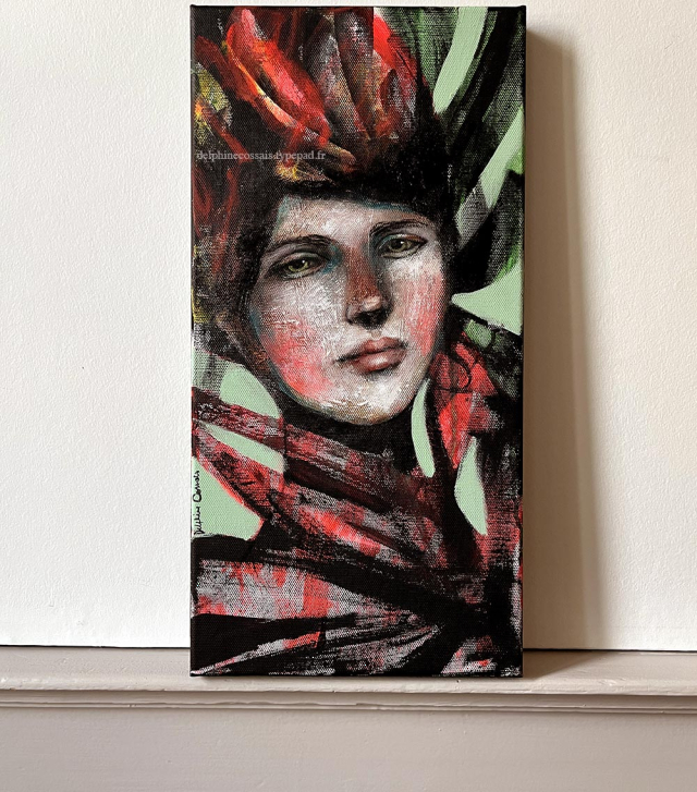 "Quand son Coeur s'enflamme" 40x20cm / 290 eur.