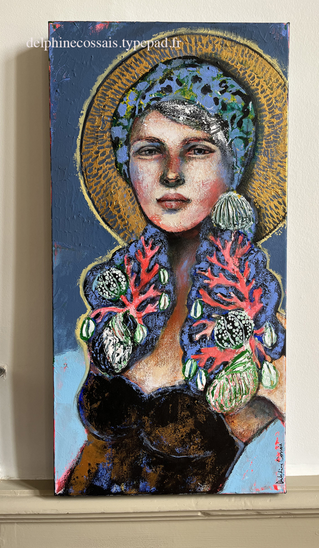 "La muse de l'océan" 30x60cm / 550 eur.